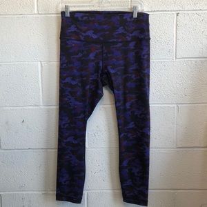 lululemon athletica Pants - Lululemon blue, black & plum hi waist crops sz 10 lululemon athletica Pants - Lululemon blue, black & plum hi waist crops sz 10
